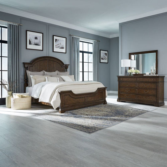 Liberty Furniture - Arden Road - King California Poster Bed, Dresser & Mirror in Cherry - 512-BR-CPSDM view 1