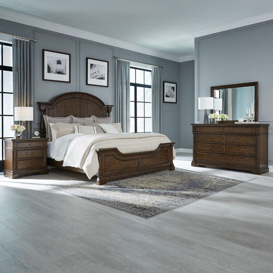 Liberty Furniture - Arden Road - King California Poster Bed, Dresser & Mirror, Night Stand in Cherry - 512-BR-CPSDMN view 1