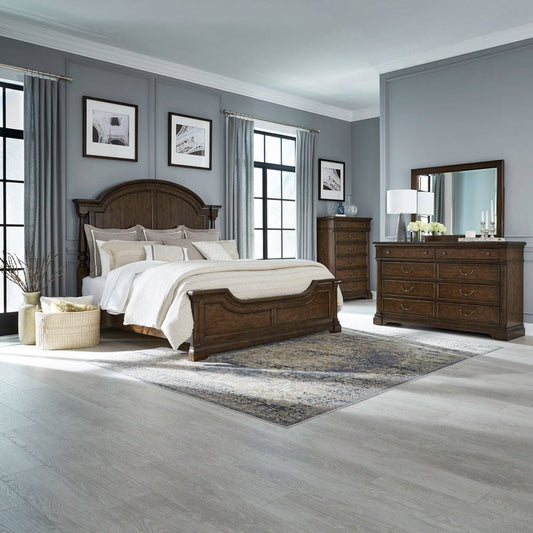 Liberty Furniture - Arden Road - King Poster Bed, Dresser & Mirror, Chest in Cherry - 512-BR-KPSDMC view 1
