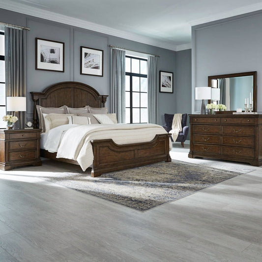 Liberty Furniture - Arden Road - King Poster Bed, Dresser & Mirror, Night Stand in Cherry - 512-BR-KPSDMN view 1