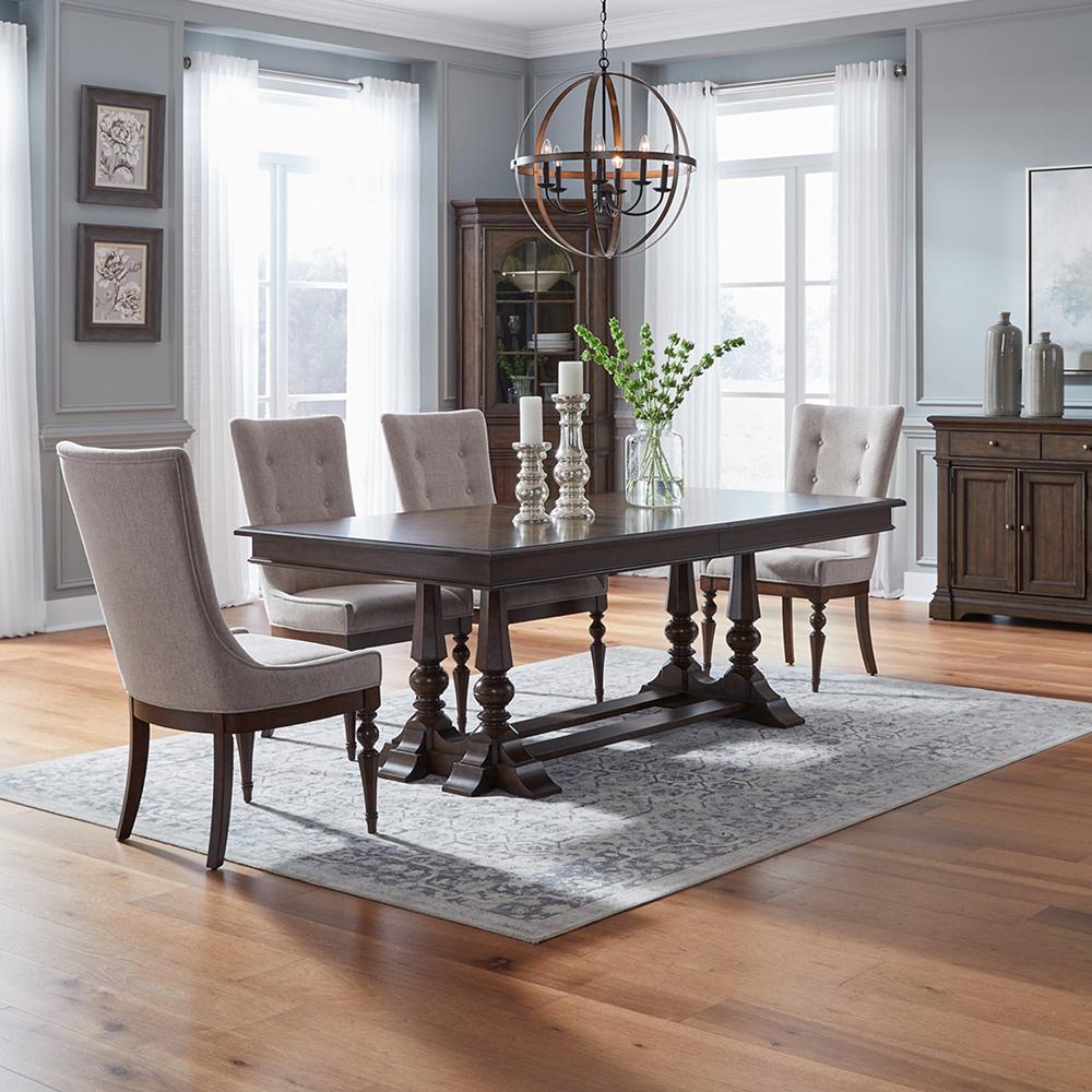 Liberty Furniture - Arden Road Opt 5 Piece Trestle Table Set  in Satin Cherry - 512-DR-O5TRS veiw 1