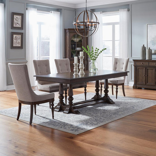 Liberty Furniture - Arden Road Opt 5 Piece Trestle Table Set  in Satin Cherry - 512-DR-O5TRS veiw 1