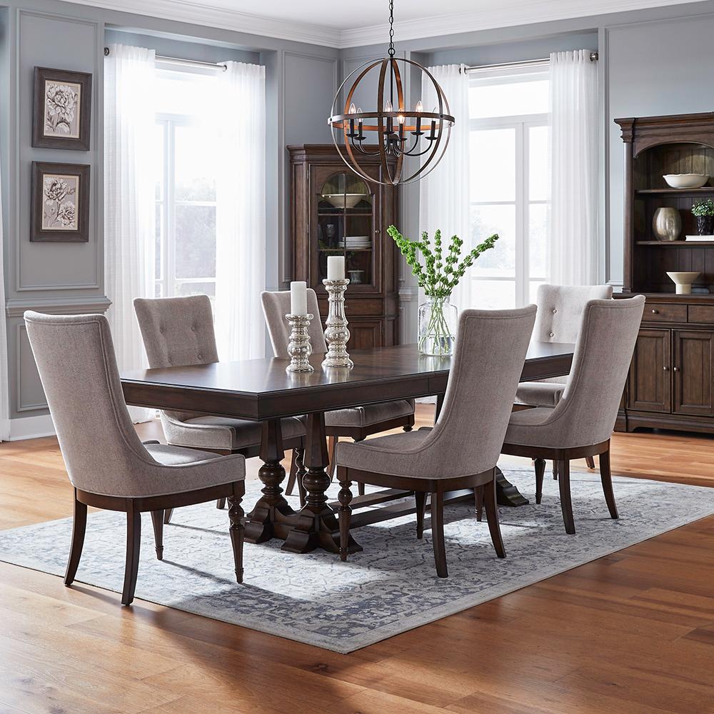 Liberty Furniture - Arden Road Opt 7 Piece Trestle Table Set  in Satin Cherry - 512-DR-O7TRS veiw 1