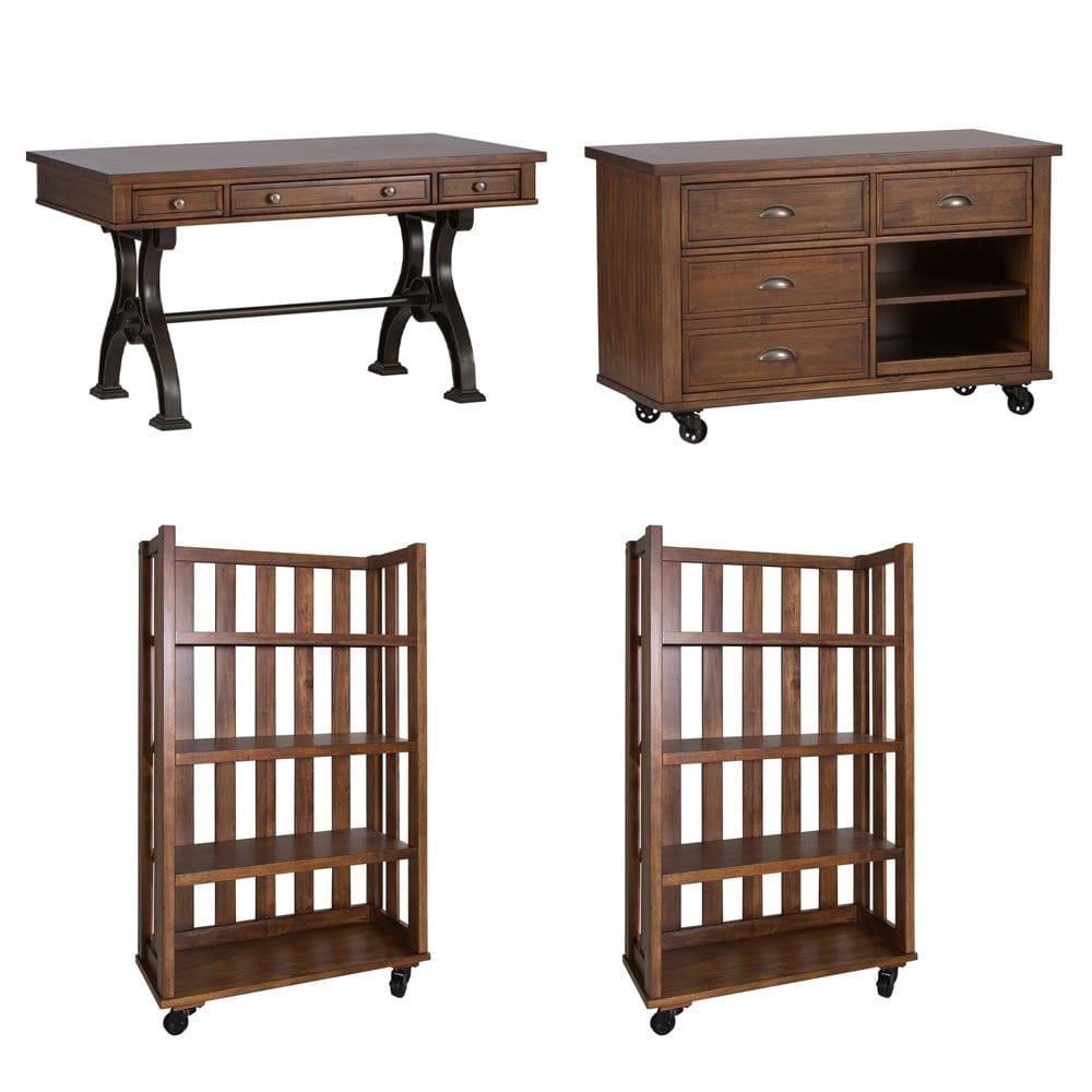 Liberty Furniture - Arlington House - 4 Piece Desk Set in Brown - 411-HO-4DS view 1