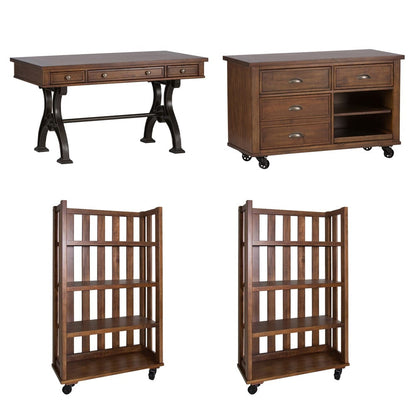 Liberty Furniture - Arlington House - 4 Piece Desk Set in Brown - 411-HO-4DS view 1