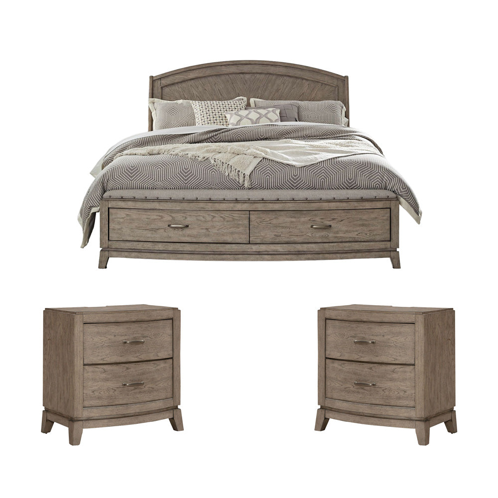 Liberty Furniture - Avalon King Panel Storage Bed, 2 Night Stands - 805-BR-KPBS2NS view 1