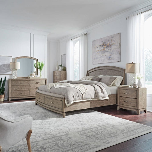 Liberty Furniture - Avalon - King Panel Storage Bed, Dresser & Mirror, Chest, NS in Brown - 805-BR-KPBSDMCN view 1