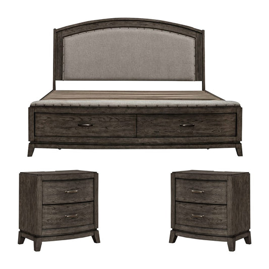 Liberty Furniture - Avalon King Uph Storage Bed, 2 Night Stands - 805B-BR-KUS2NS view 1