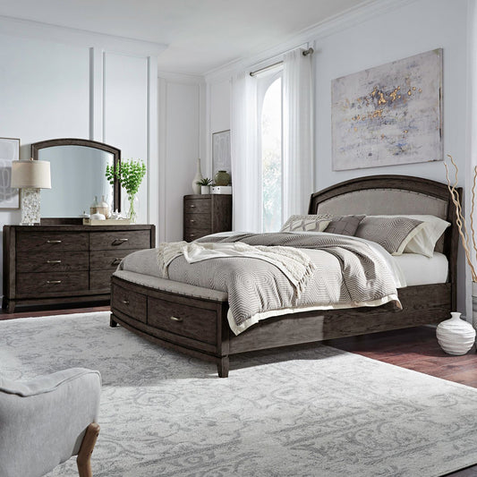 Liberty Furniture - Avalon King Uph Storage Bed, Dresser & Mirror, Chest - 805B-BR-KUSDMC view 1