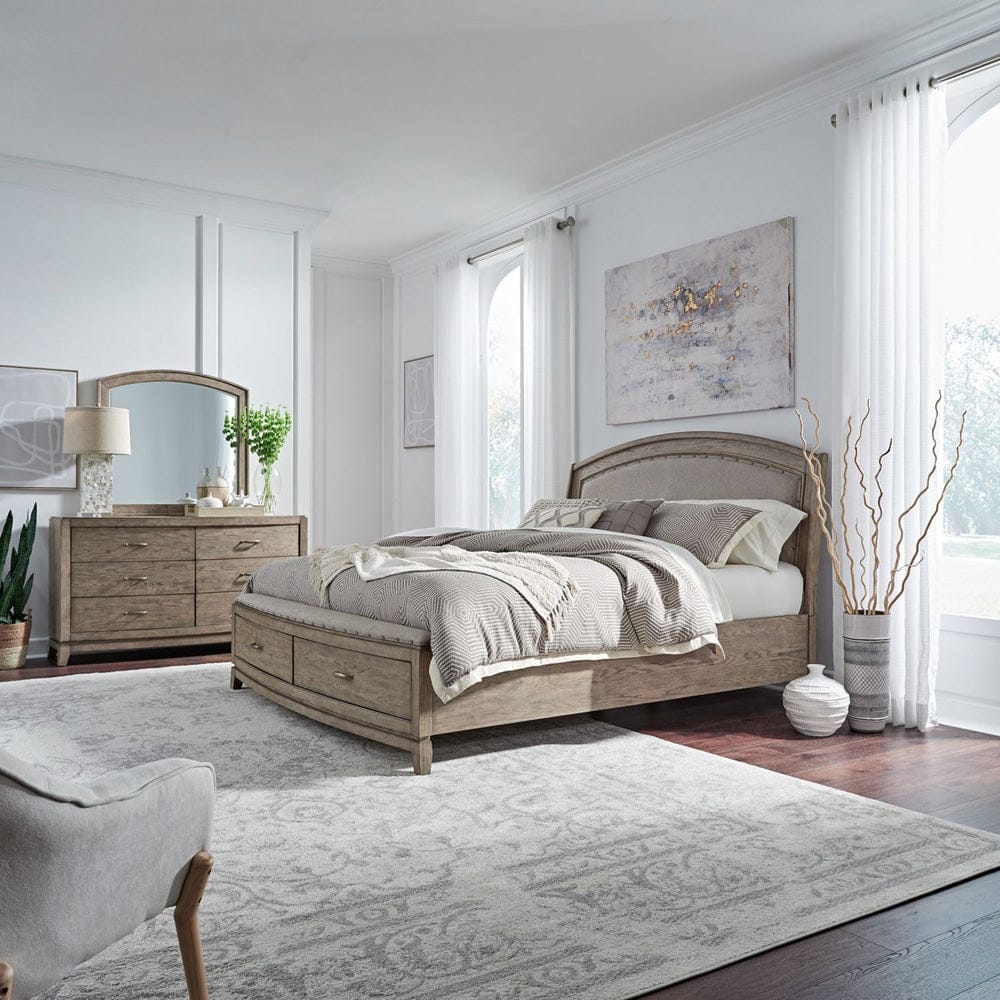 Liberty Furniture - Avalon - King Uph Storage Bed, Dresser & Mirror in Brown - 805-BR-KUSDM view 1