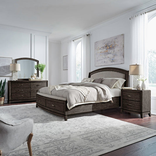 Liberty Furniture - Avalon King Uph Storage Bed, Dresser & Mirror, Night Stand - 805B-BR-KUSDMN view 1