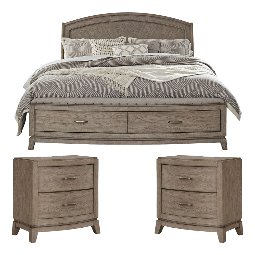 Liberty Furniture - Avalon Queen Panel Storage Bed, 2 Night Stands - 805-BR-QPBS2NS view 1