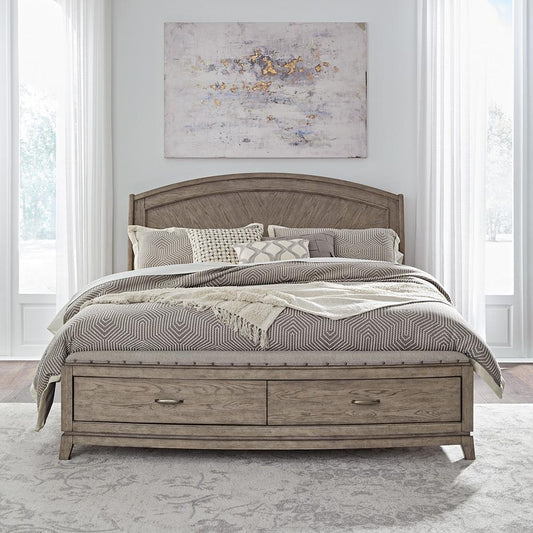 Liberty Furniture - Avalon Queen Panel Storage Bed  in Burnished Beige - 805-BR-QPBS veiw 1