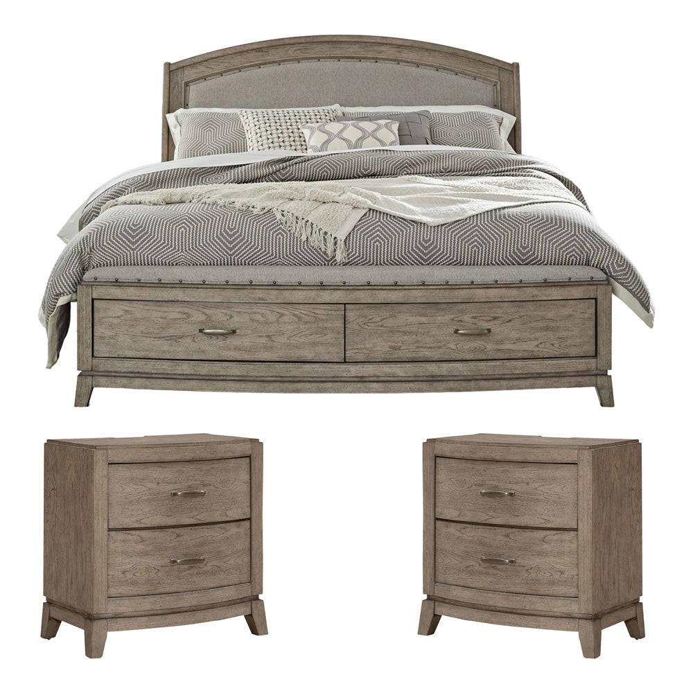 Liberty Furniture - Avalon Queen Uph Storage Bed, 2 Night Stands - 805-BR-QUS2NS view 1