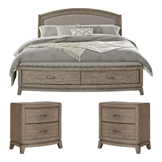 Liberty Furniture - Avalon Queen Uph Storage Bed, 2 Night Stands - 805-BR-QUS2NS view 1