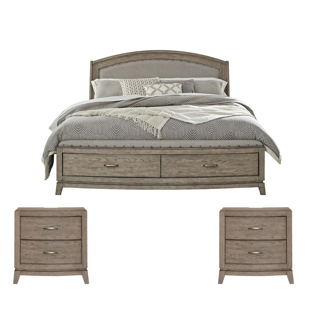 Liberty Furniture - Avalon Queen Uph Storage Bed, 2 Night Stands - 805B-BR-QUS2NS view 1