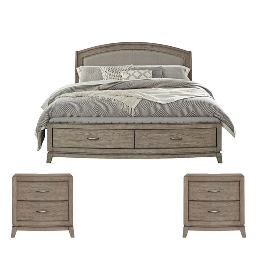 Liberty Furniture - Avalon Queen Uph Storage Bed, 2 Night Stands - 805B-BR-QUS2NS view 1