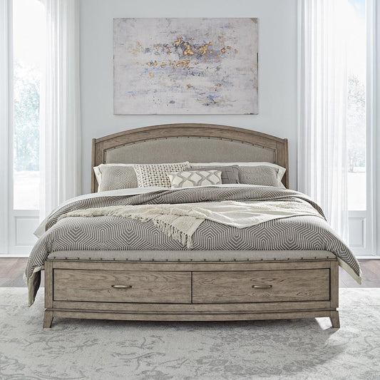 Liberty Furniture - Avalon Queen Uph Storage Bed  in Burnished Beige - 805-BR-QUS veiw 1