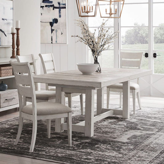 Liberty Furniture - Backroads - 5 Piece Trestle Table Set in White - 142-DR-5TRS view 1