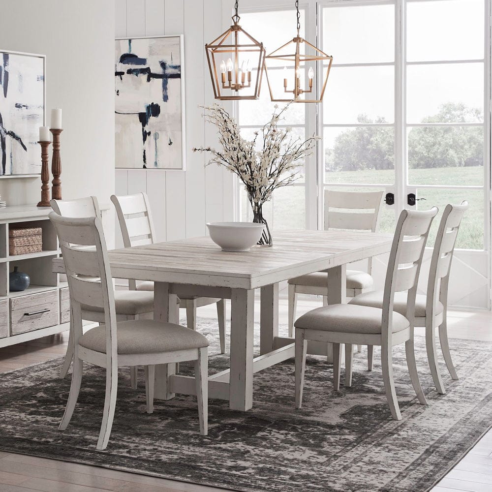 Liberty Furniture - Backroads - 7 Piece Trestle Table Set in White - 142-DR-7TRS view 1