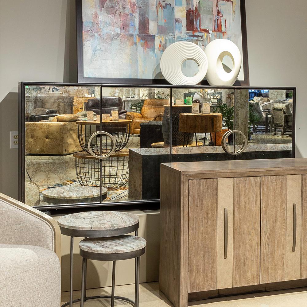 Liberty Furniture - Barlowe 4 Door Accent Cabinet in Cappuccino & Mirrored Glass - 2220-AC1000 veiw 2