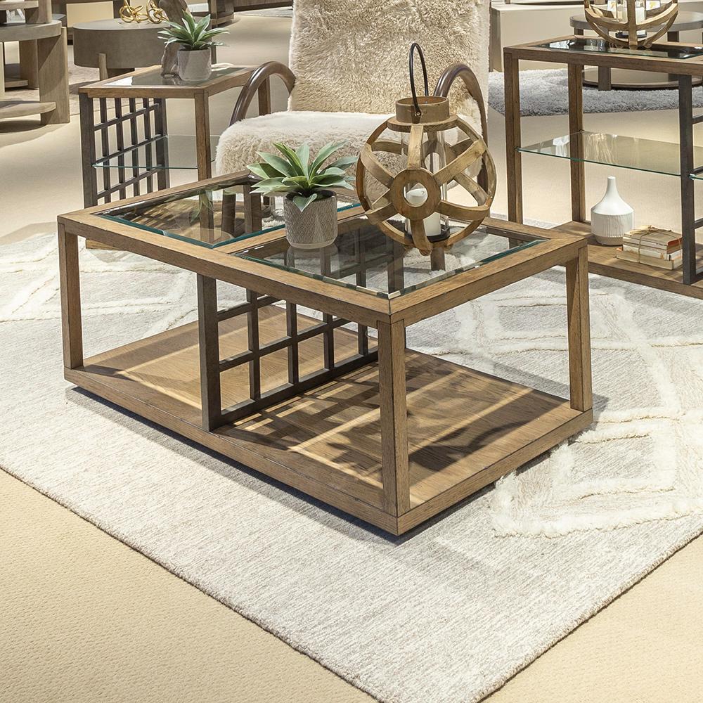 Liberty Furniture - Bayhill Trellis Cocktail Table in Honey w/ Black Metal Accents - 525-OT1010 veiw 1
