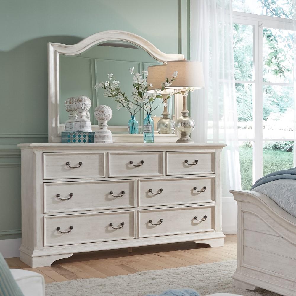 Liberty Furniture - Bayside 4 Piece Queen Panel Bed, Dresser & Mirror, Nightstand Set - 249-BR-QPBDMN veiw 2