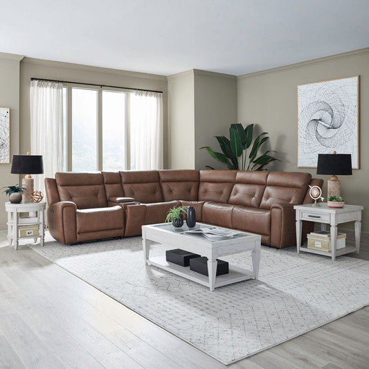 Liberty Furniture - Beckham - 6 Piece Sectional in Brown - 7023SD-UPH-6PCSEC view 1