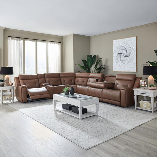 Liberty Furniture - Beckham - 7 Piece Sectional in Brown - 7023SD-UPH-7PCSEC view 2