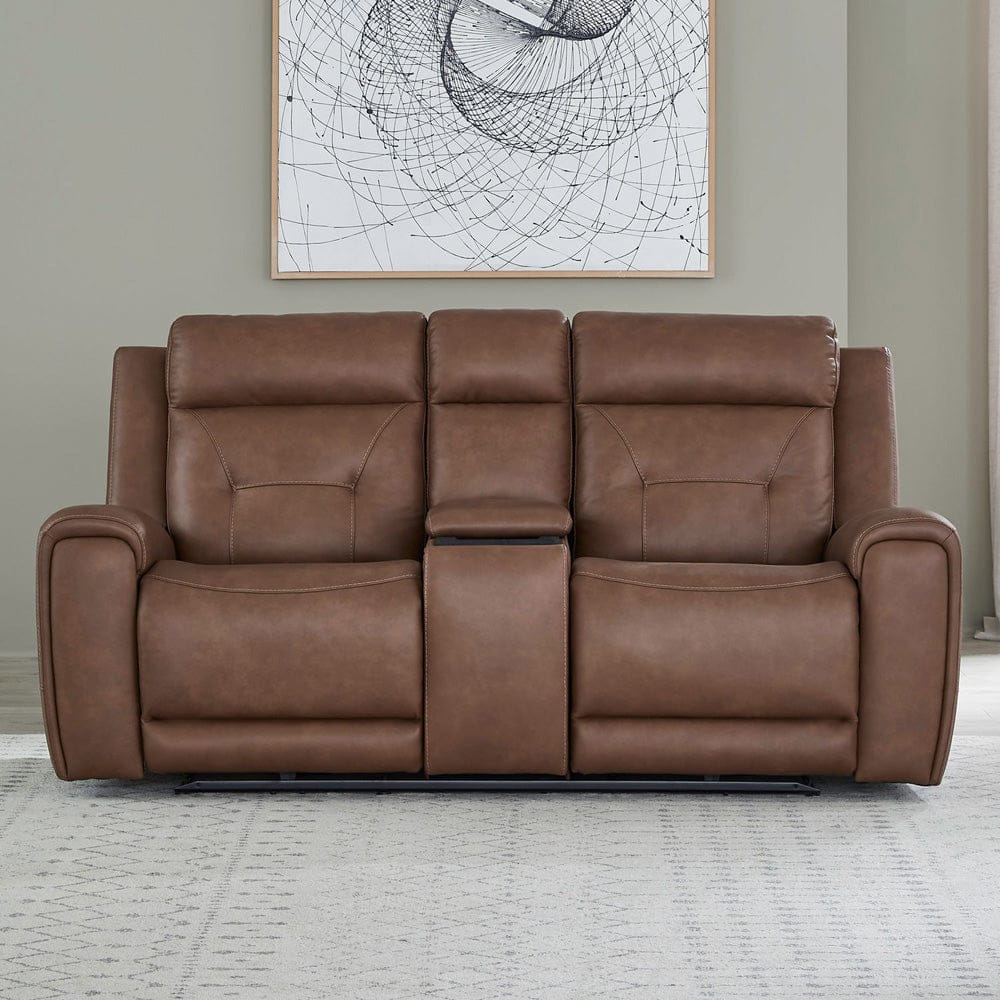 Liberty Furniture - Beckham - Loveseat w/ Console P2 & ZG in Brown - 7023SD-22P view 1