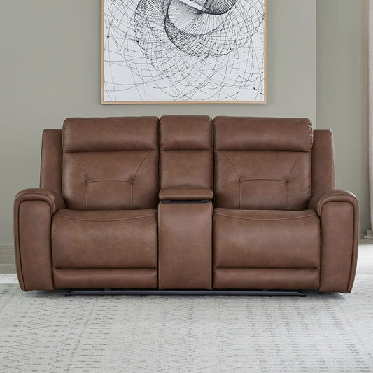 Liberty Furniture - Beckham - Loveseat w/ Console P2 & ZG in Brown - 7023SD-22P view 1