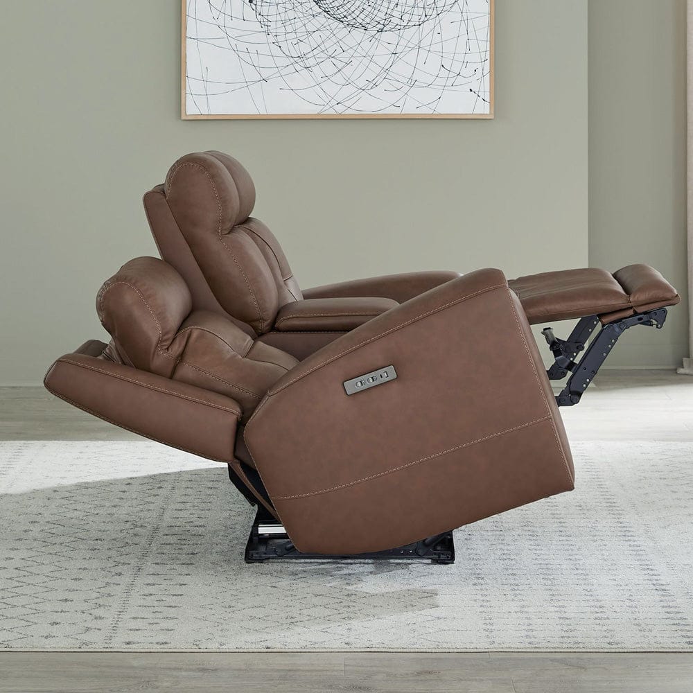 Liberty Furniture - Beckham - Loveseat w/ Console P2 & ZG in Brown - 7023SD-22P view 2