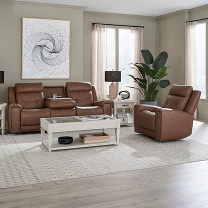 Liberty Furniture - Beckham - Sofa & Recliner in Brown - 7023SD-UPH-SOREC view 1