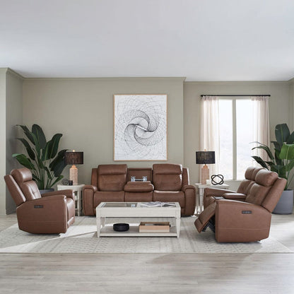 Liberty Furniture - Beckham - Sofa w/ Loveseat & Recliner in Brown - 7023SD-UPH-SOLOREC view 1