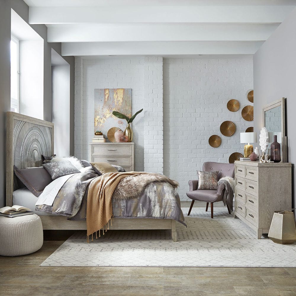 Liberty Furniture - Belmar - King California Panel Bed, Dresser & Mirror, Chest in Gray - 902-BR-CPBDMC view 1