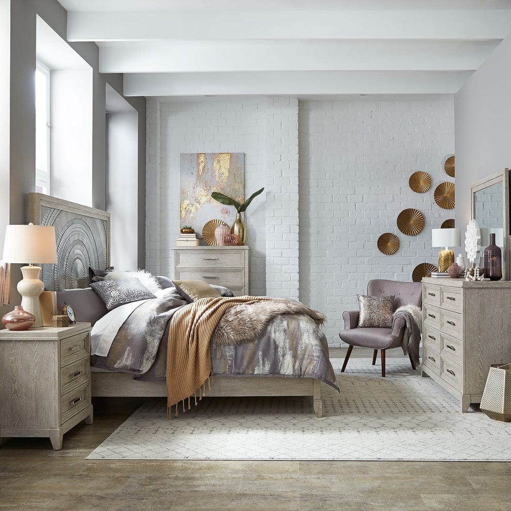 Liberty Furniture - Belmar - King California Panel Bed, Dresser & Mirror, Chest, Night Stand in Gray - 902-BR-CPBDMCN view 1