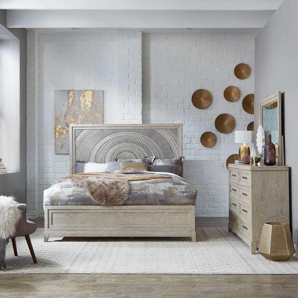 Liberty Furniture - Belmar - King California Panel Bed, Dresser & Mirror in Gray - 902-BR-CPBDM view 1