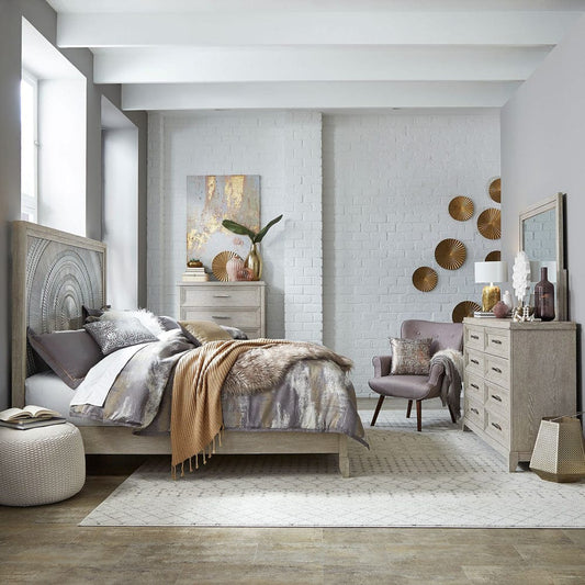 Liberty Furniture - Belmar - King Panel Bed, Dresser & Mirror, Chest in Gray - 902-BR-KPBDMC view 1