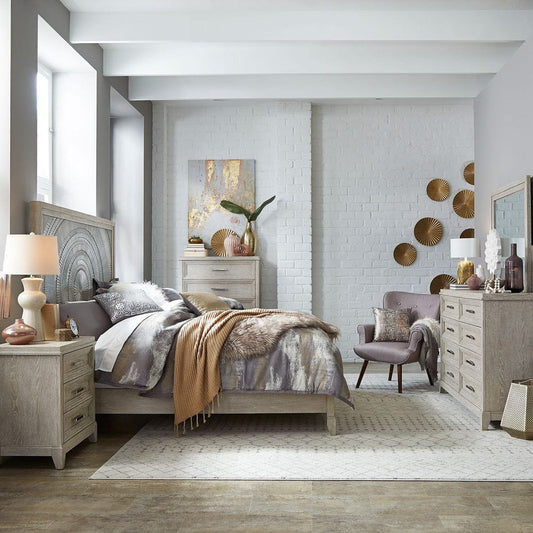 Liberty Furniture - Belmar - King Panel Bed, Dresser & Mirror, Chest, Night Stand in Gray - 902-BR-KPBDMCN view 1