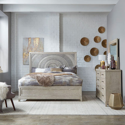 Liberty Furniture - Belmar - King Panel Bed, Dresser & Mirror in Gray - 902-BR-KPBDM view 1