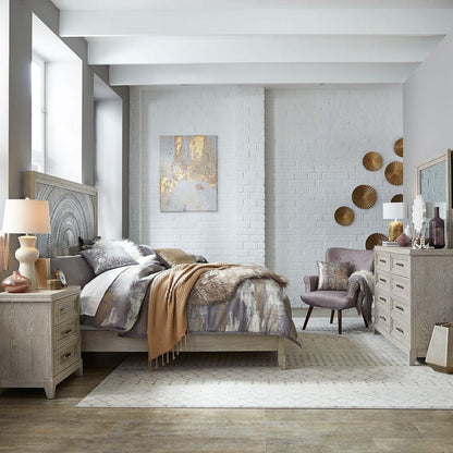 Liberty Furniture - Belmar - King Panel Bed, Dresser & Mirror, Night Stand in Gray - 902-BR-KPBDMN view 1