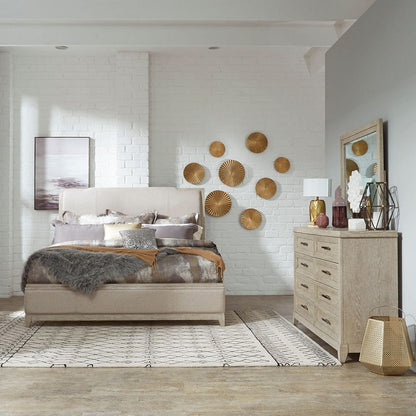 Liberty Furniture - Belmar - King Uph Bed, Dresser & Mirror in Gray - 902-BR-KUBDM view 1