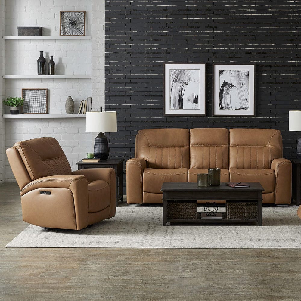 Liberty Furniture - Bennett - Sofa & Recliner in Brown - 7009BU-UPH-SOREC view 1