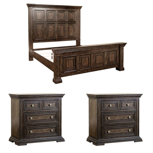 Liberty Furniture - Big Valley King Panel Bed, 2 Bedside Chests - 361-BR-KPB2BSC view 1