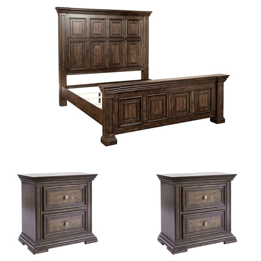 Liberty Furniture - Big Valley King Panel Bed, 2 Night Stands - 361-BR-KPB2NS view 1
