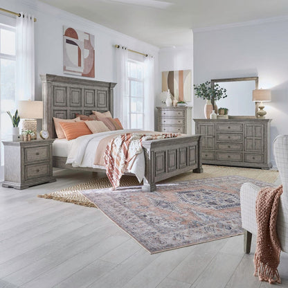 Liberty Furniture - Big Valley - King Panel Bed, Dresser & Mirror, Chest, Night Stand in Gray - 361G-BR-KPBDMCN view 1