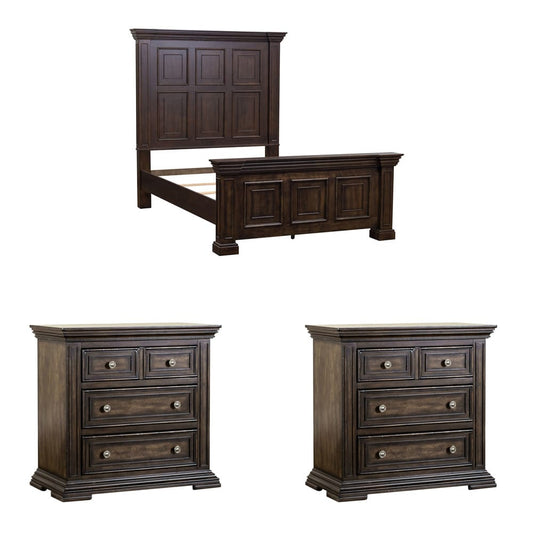 Liberty Furniture - Big Valley Queen Panel Bed, 2 Bedside Chests - 361-BR-QPB2BSC view 1