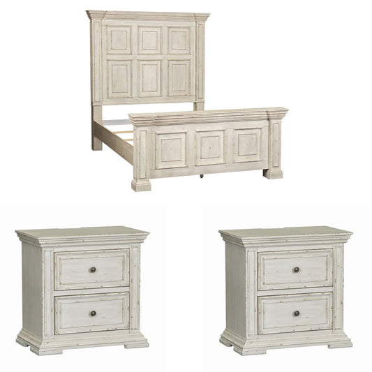 Liberty Furniture - Big Valley Queen Panel Bed, 2 Night Stands - 361W-BR-QPB2NS view 1