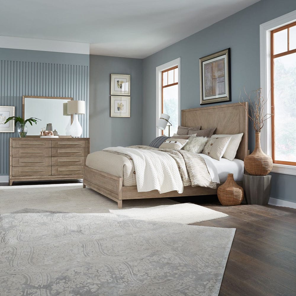 Liberty Furniture - Brentwood - King Panel Bed, Dresser & Mirror in Brown - 789-BR-KPBDM view 1