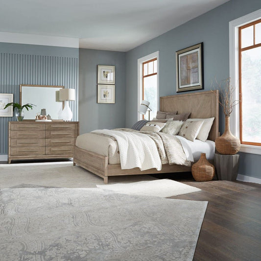 Liberty Furniture - Brentwood - King Panel Bed, Dresser & Mirror in Brown - 789-BR-KPBDM view 1